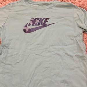 Nike Mint Green Tee with Purple/ blue Graphic